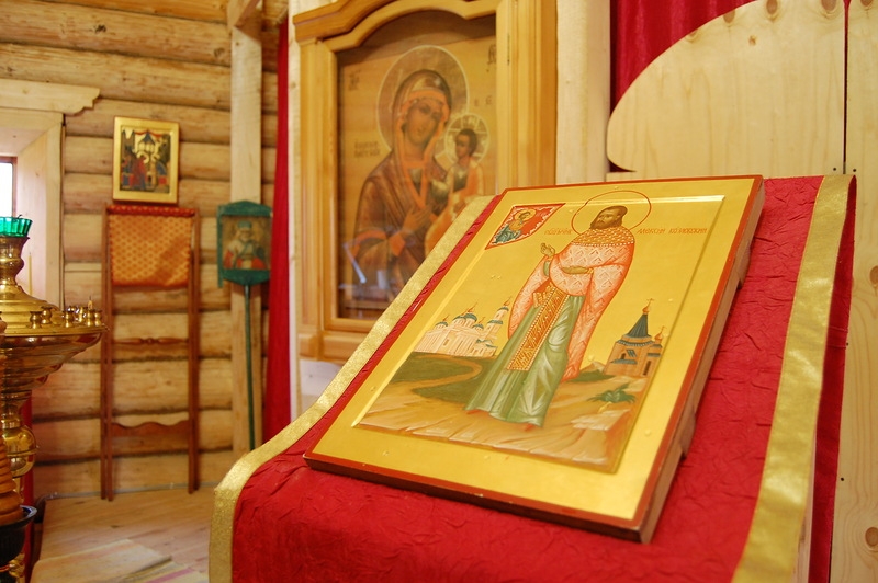 Икона священномученика Алексия Сибирского в храме с. Козлово
